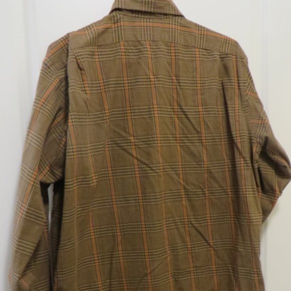 Brown Flannel Look Long Sleeve Shirt - Daniel Cremieux Collection - Medium - Picture 5 of 9